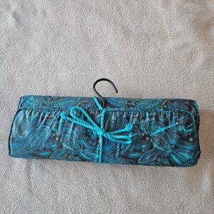 Turquoise Travel Jewelry Organizer Roll Foldable Jewelry Storage Holder Hanging